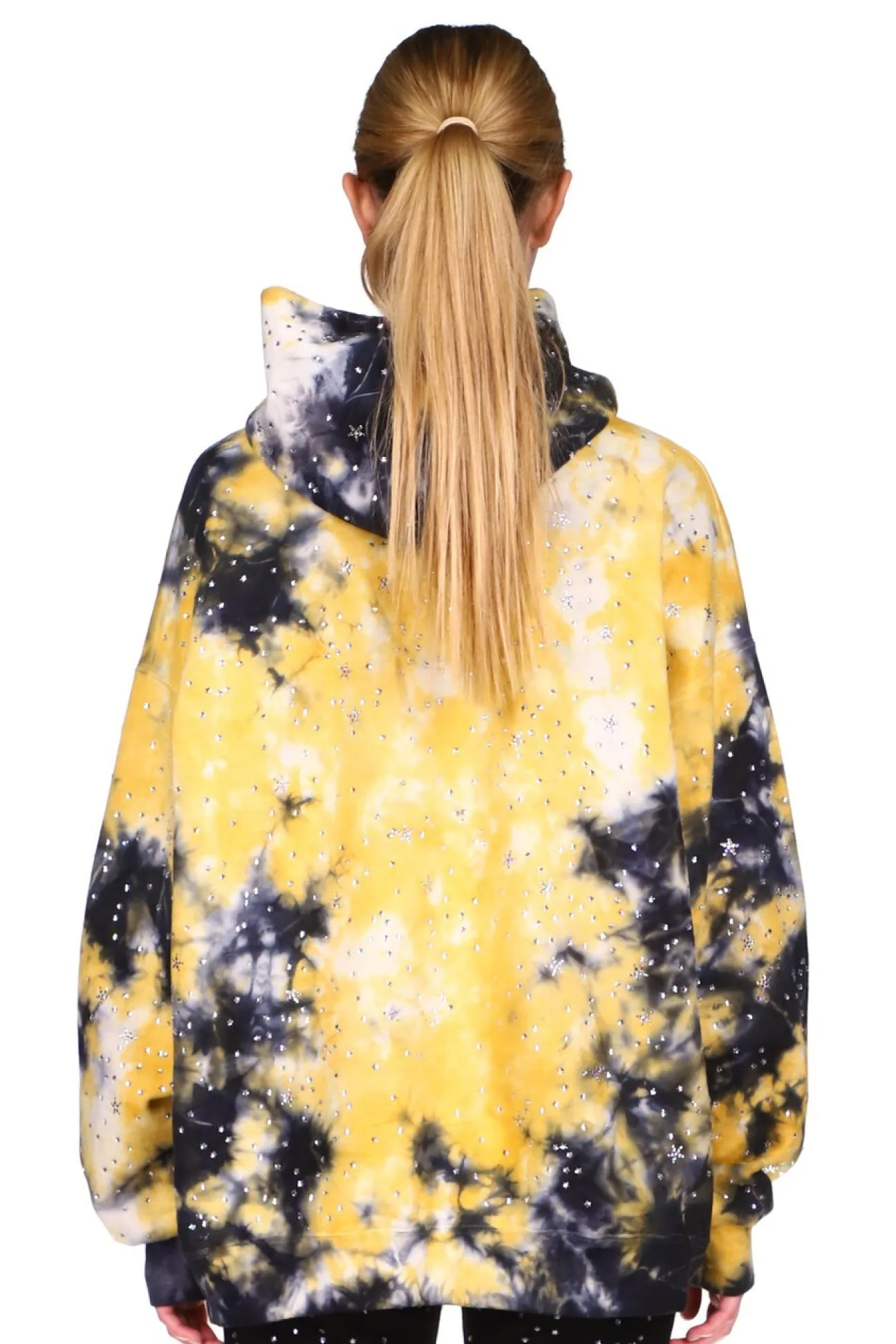 CRYSTAL ‘LONGFELLOW'S LIGHT OF STARS' TIE DYE PULLOVER HOODIE SWEATSHIRT