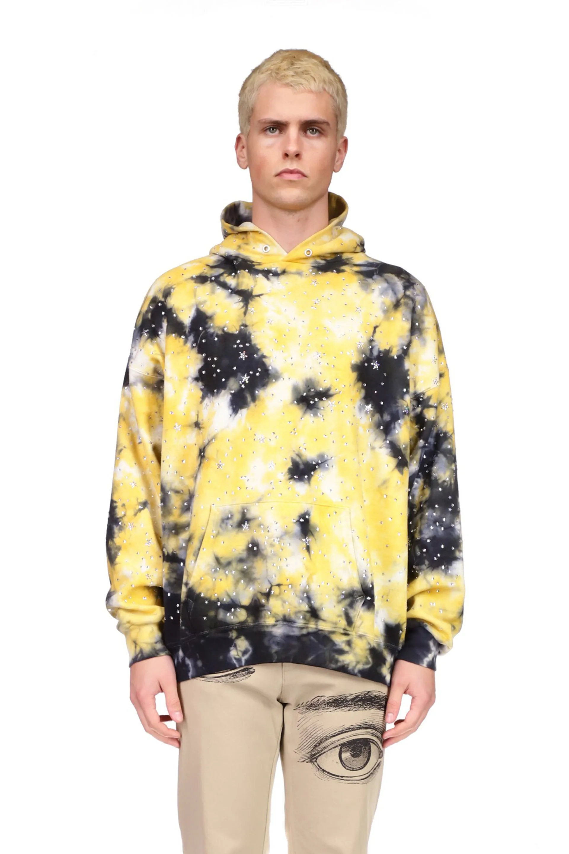 CRYSTAL ‘LONGFELLOW'S LIGHT OF STARS' TIE DYE PULLOVER HOODIE SWEATSHIRT