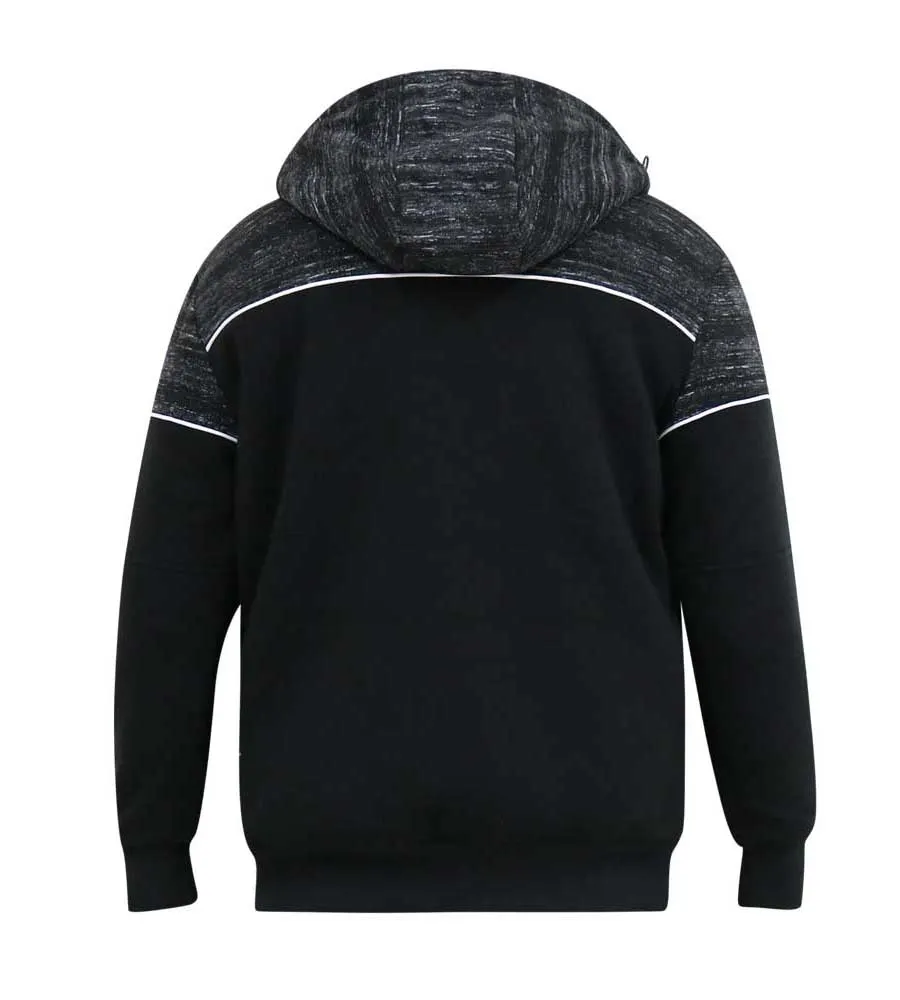 D555 Big Mens Black Hoodie With Sherpa Lining (HENNESSEY)