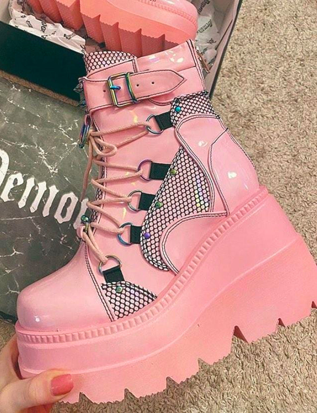 DEMONIA SHAKER 60 BOOTS - PINK