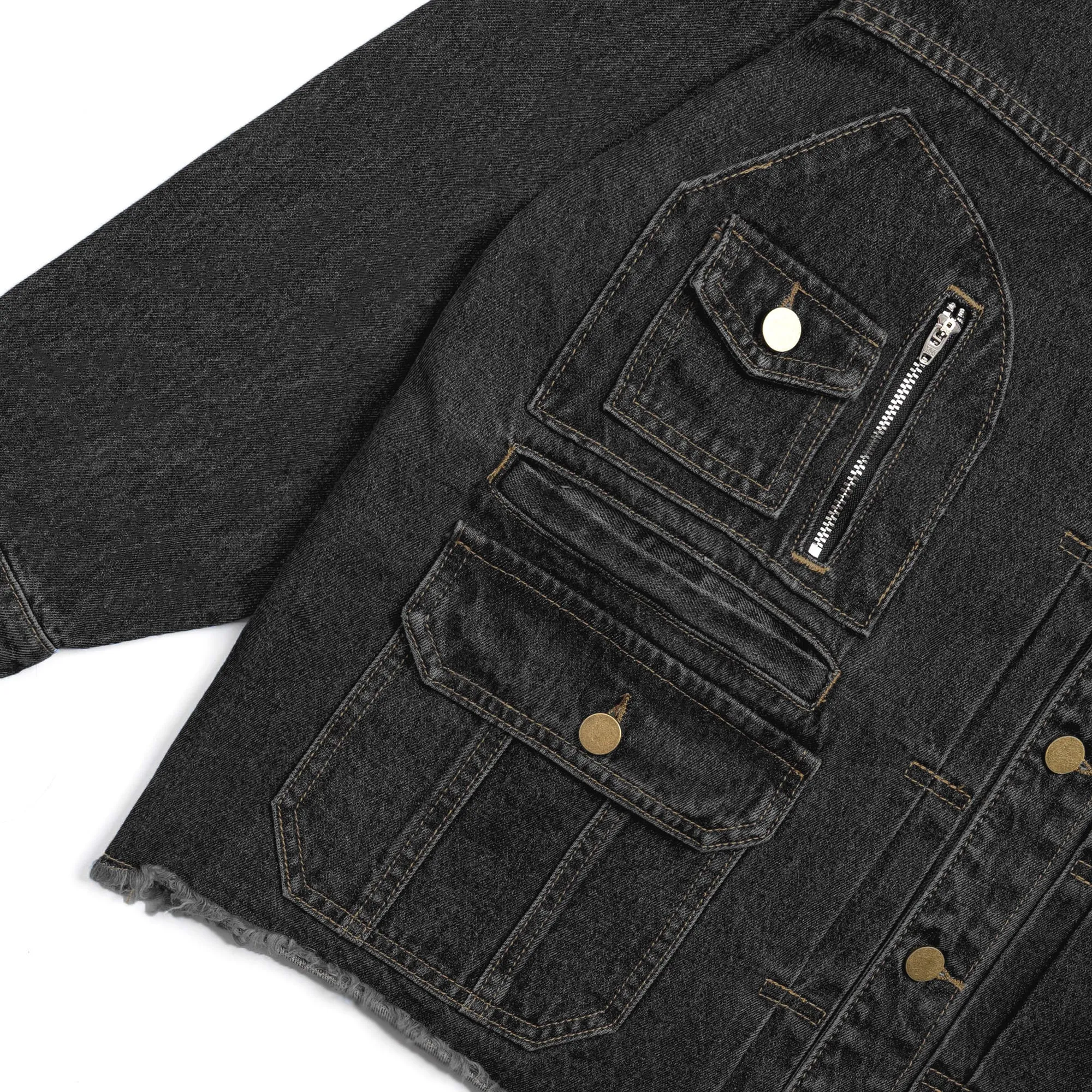 DENIM JACKET-DRAK GRAY