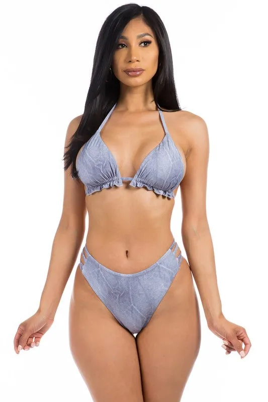 Denim Two Piece Bikini Swimwear