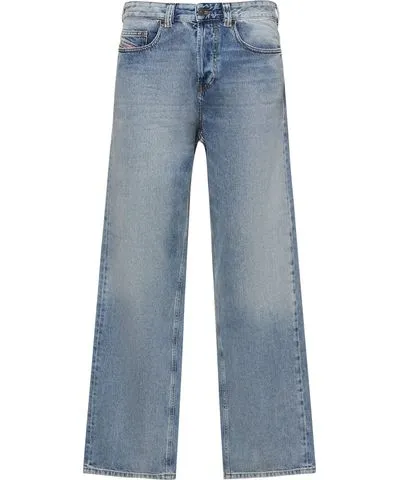 Diesel D-macro Cotton Denim Straight Jeans