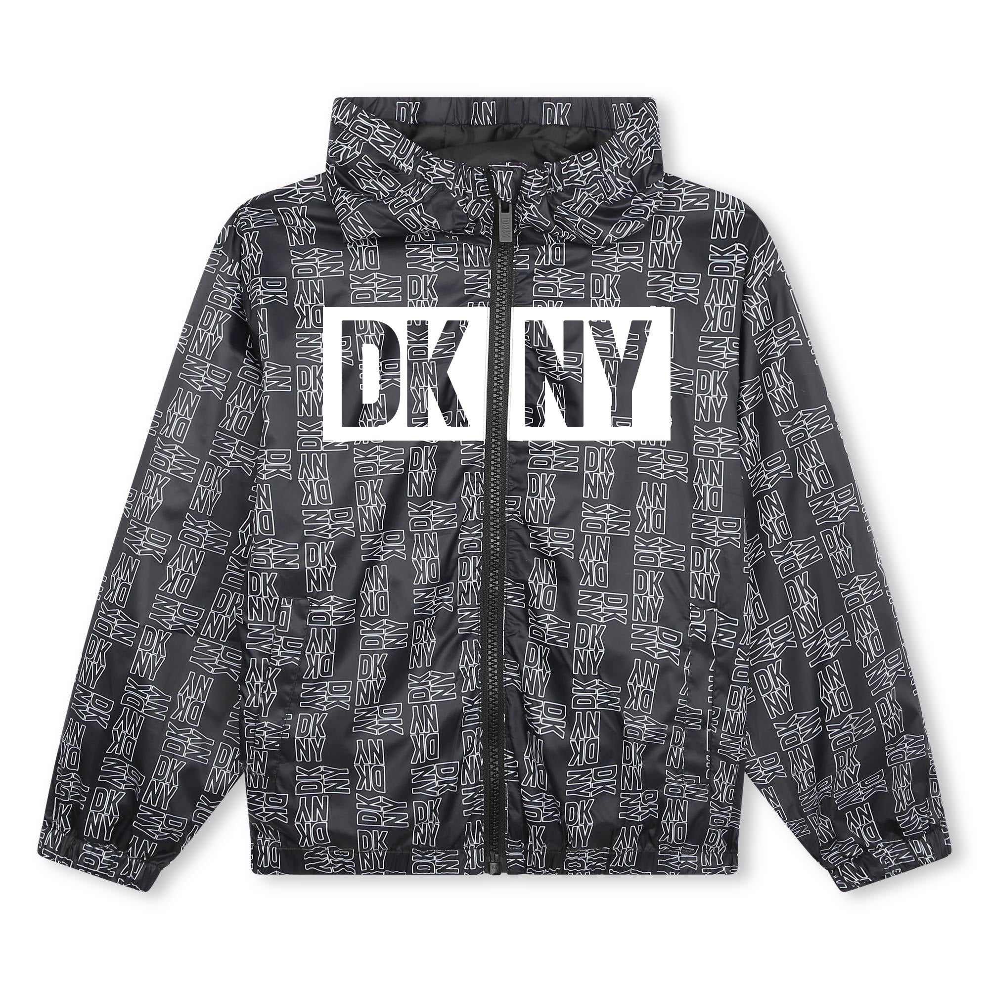 Dkny Windbreaker Jacket All Over Print Black