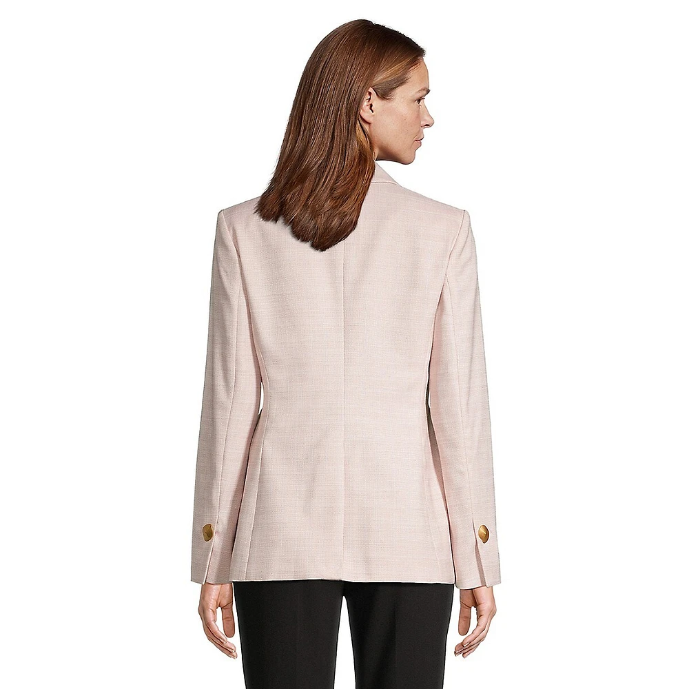 Donna Karan Textured Single-Breasted Blazer