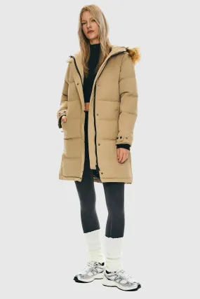 Drawstring Hooded Thickened Puffer Down Coat