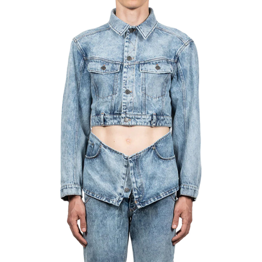 EGONLAB CUTOUT DENIM JACKET