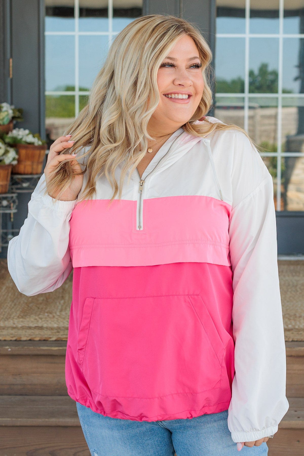 Explore The Unknown Color Block Windbreaker- Pink