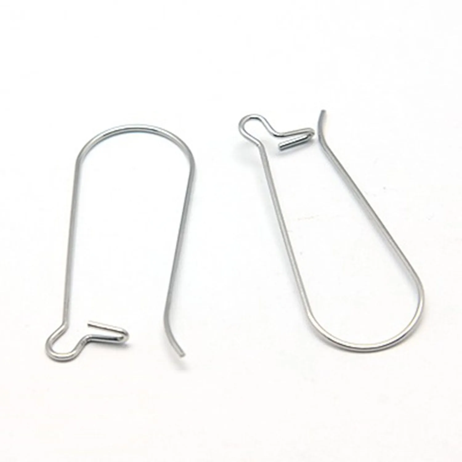 Extra Long Stainless Steel Kidney Ear Wires, 33mm, 0.6mm Pin, 500 Pieces, #1320