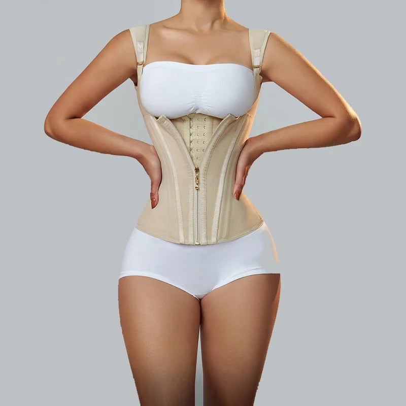 Fajas Colombianas Double Compression Waist Corset Adjustable Zipper