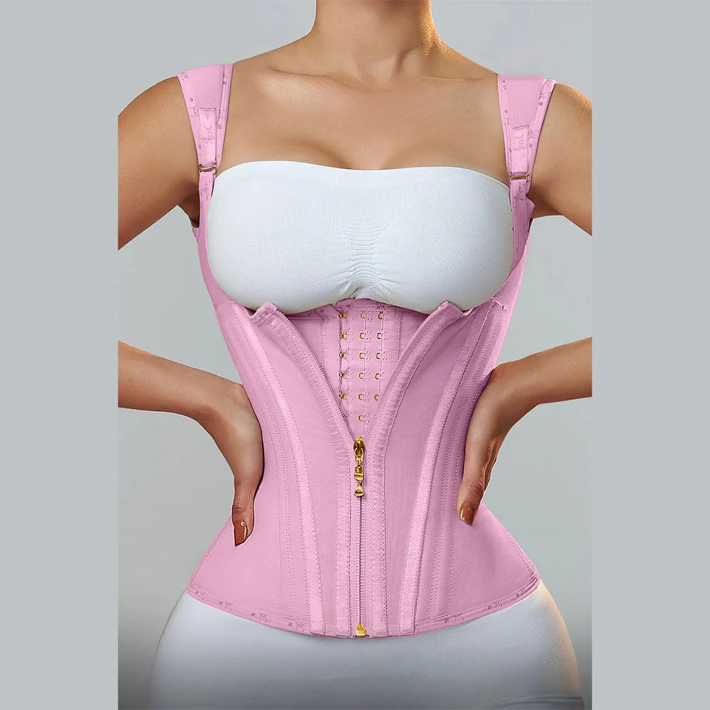 Fajas Colombianas Double Compression Waist Corset Adjustable Zipper