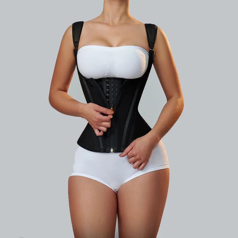 Fajas Colombianas Double Compression Waist Corset Adjustable Zipper