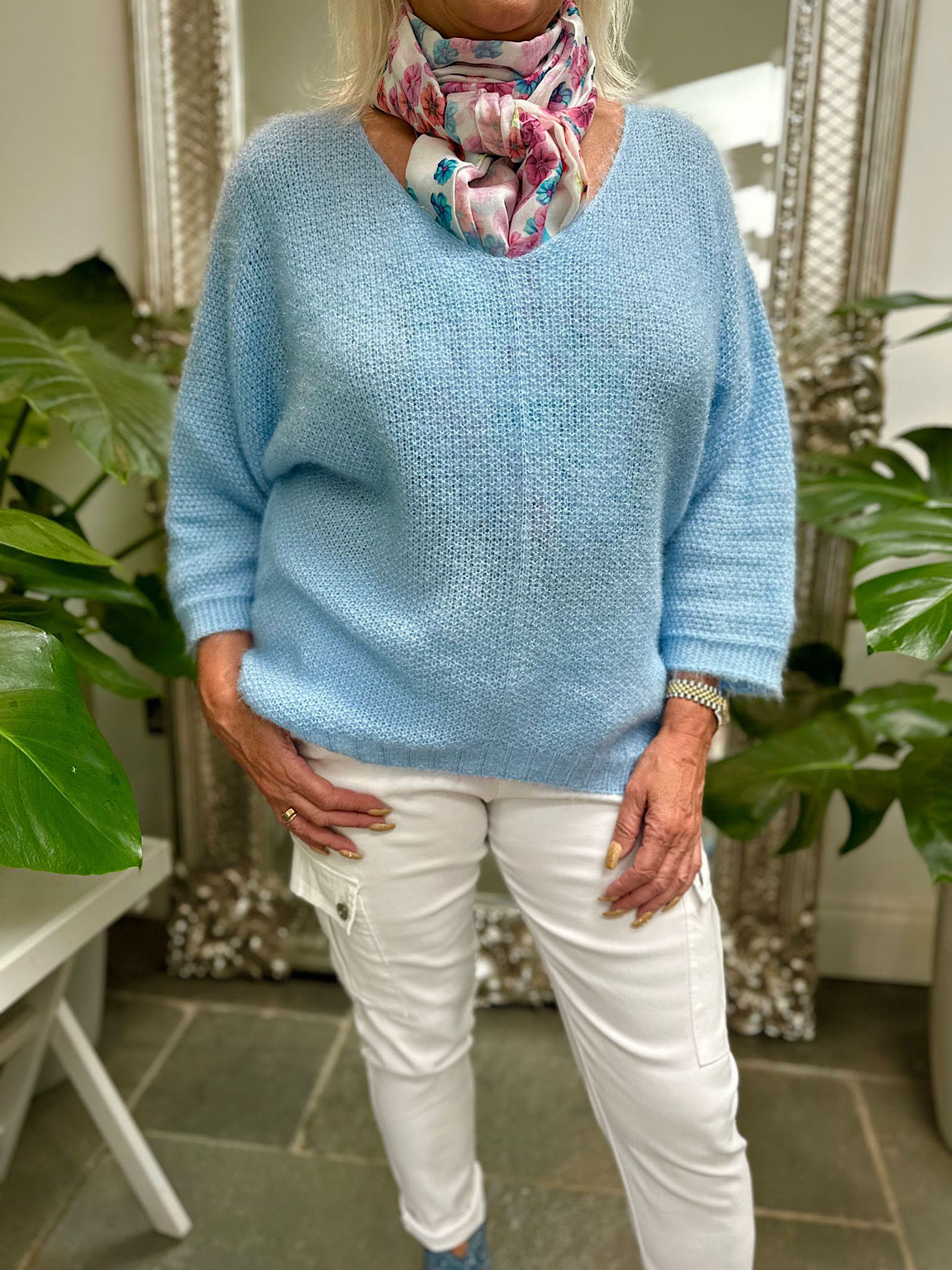 Fluffy V Neck Knit Bella