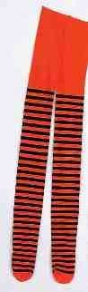 Funky Striped Children's Panty Hose Orange & Black Tights