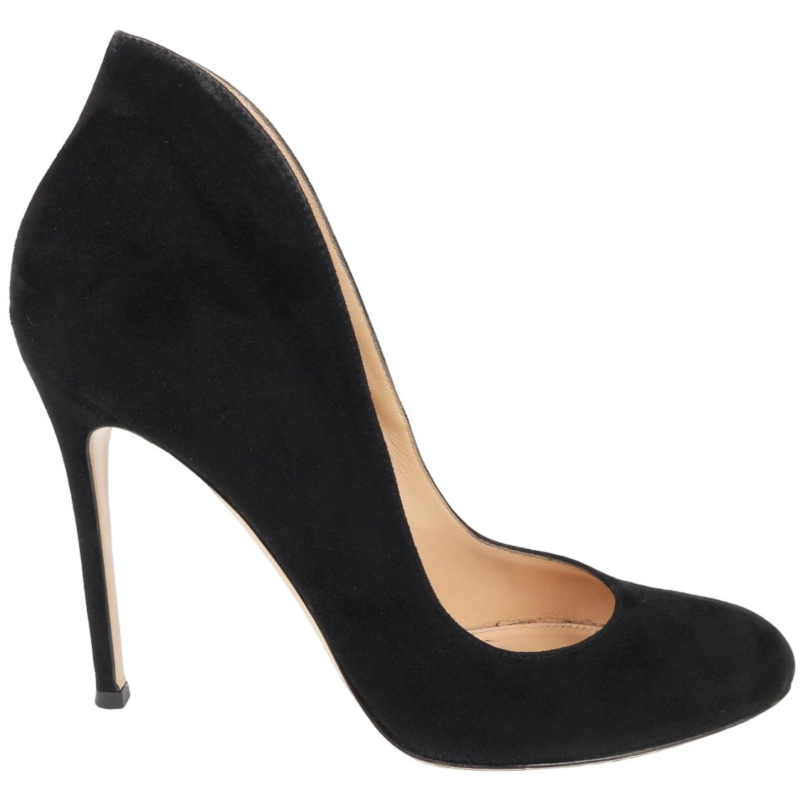 Gianvito Rossi Black Suede Vamp Pump Heeled Boots - 39.5