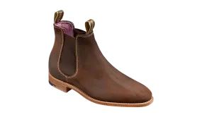 Gina - Mid Brown Waxy Suede Women Chelsea boot