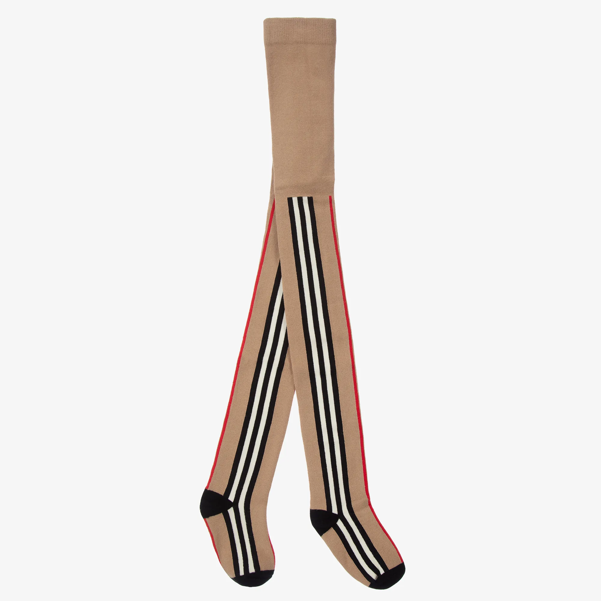 Girls Beige Icon Stripe Tights