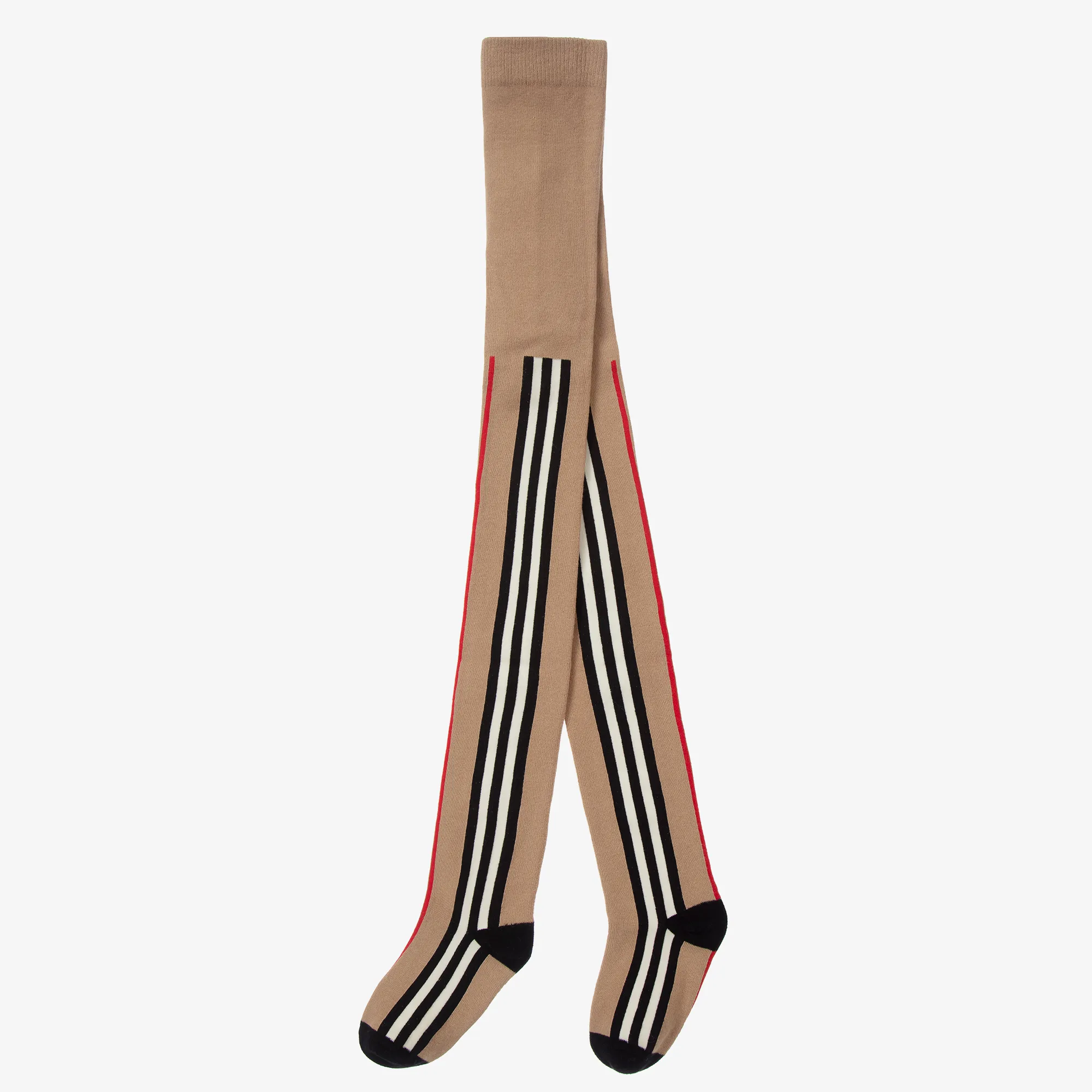 Girls Beige Icon Stripe Tights