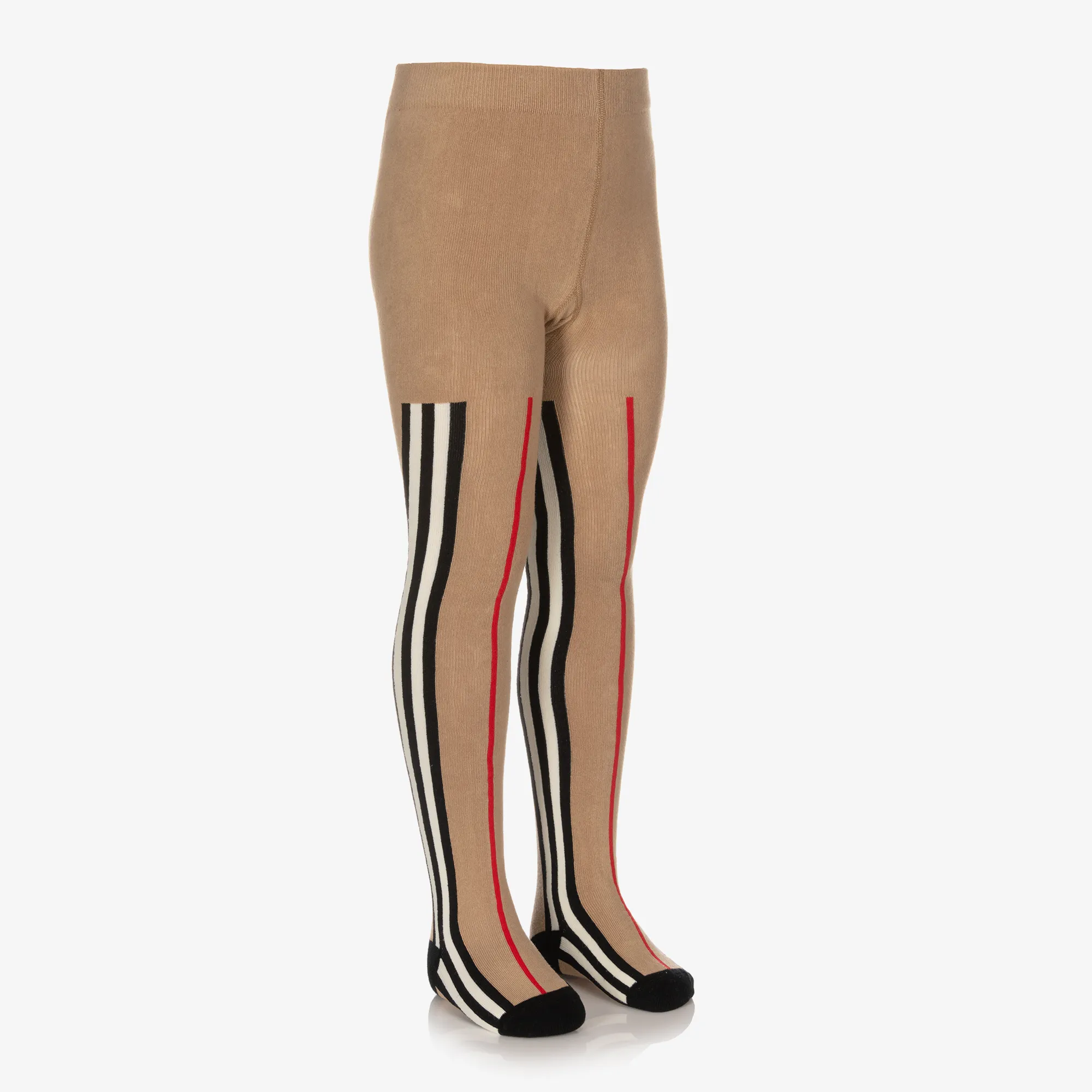 Girls Beige Icon Stripe Tights