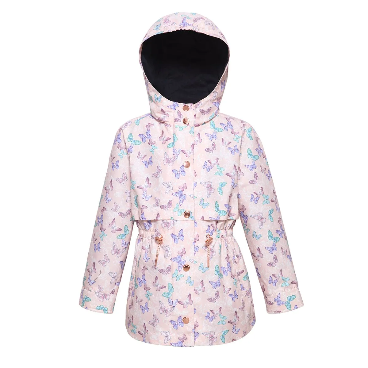 Girls' Casual Hooded Trench Coat Jacket