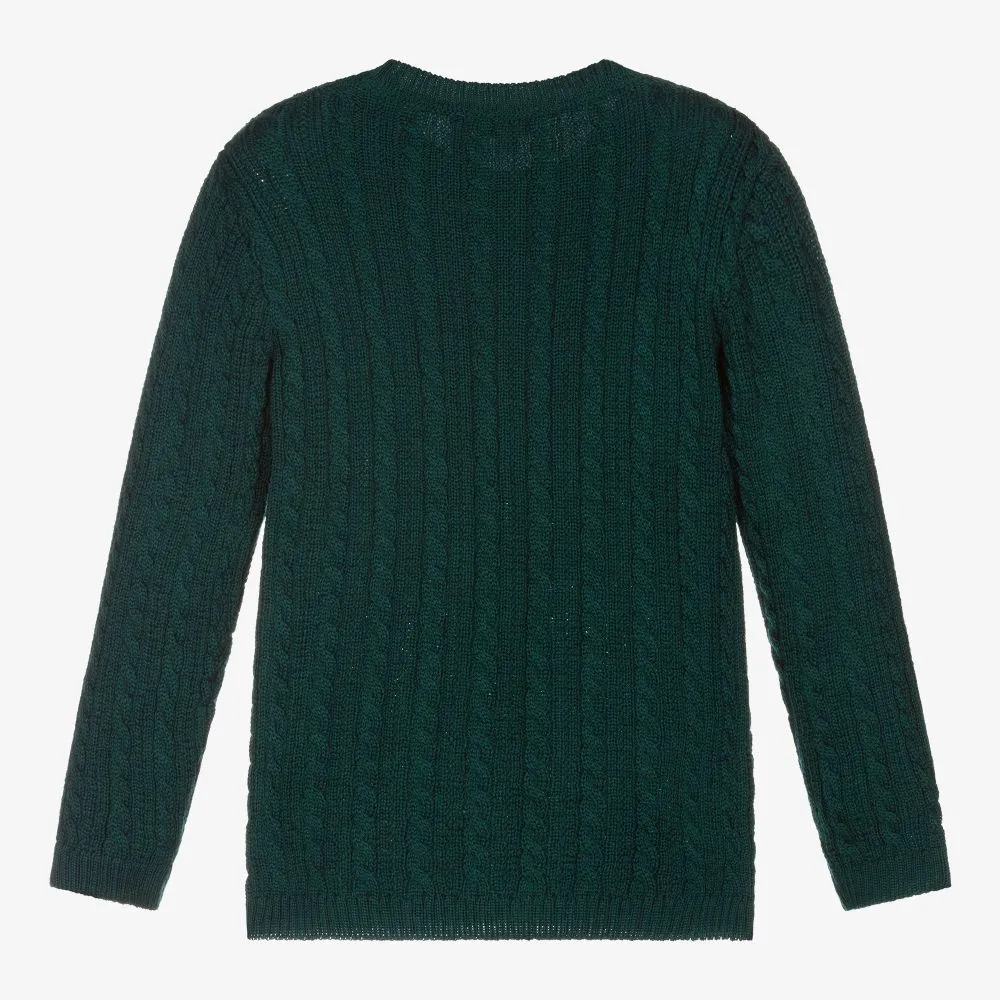 Green Knitted Wool Sweater 