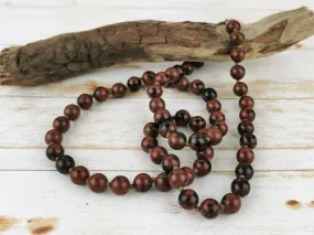 Hand Knotted Mahogany Obsidian Necklace