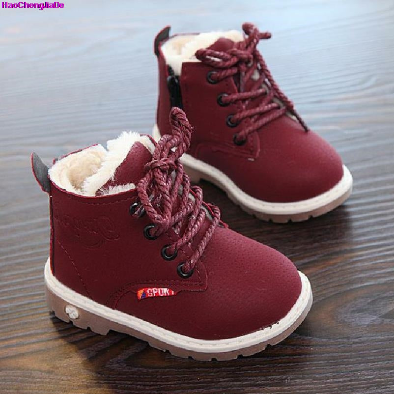 HaoChengJiaDe 2018 New Winter For Child Kid Girl Boy Snow Boots Comfort Thick Antislip Short Boots Fashion Cotton-padded Shoes