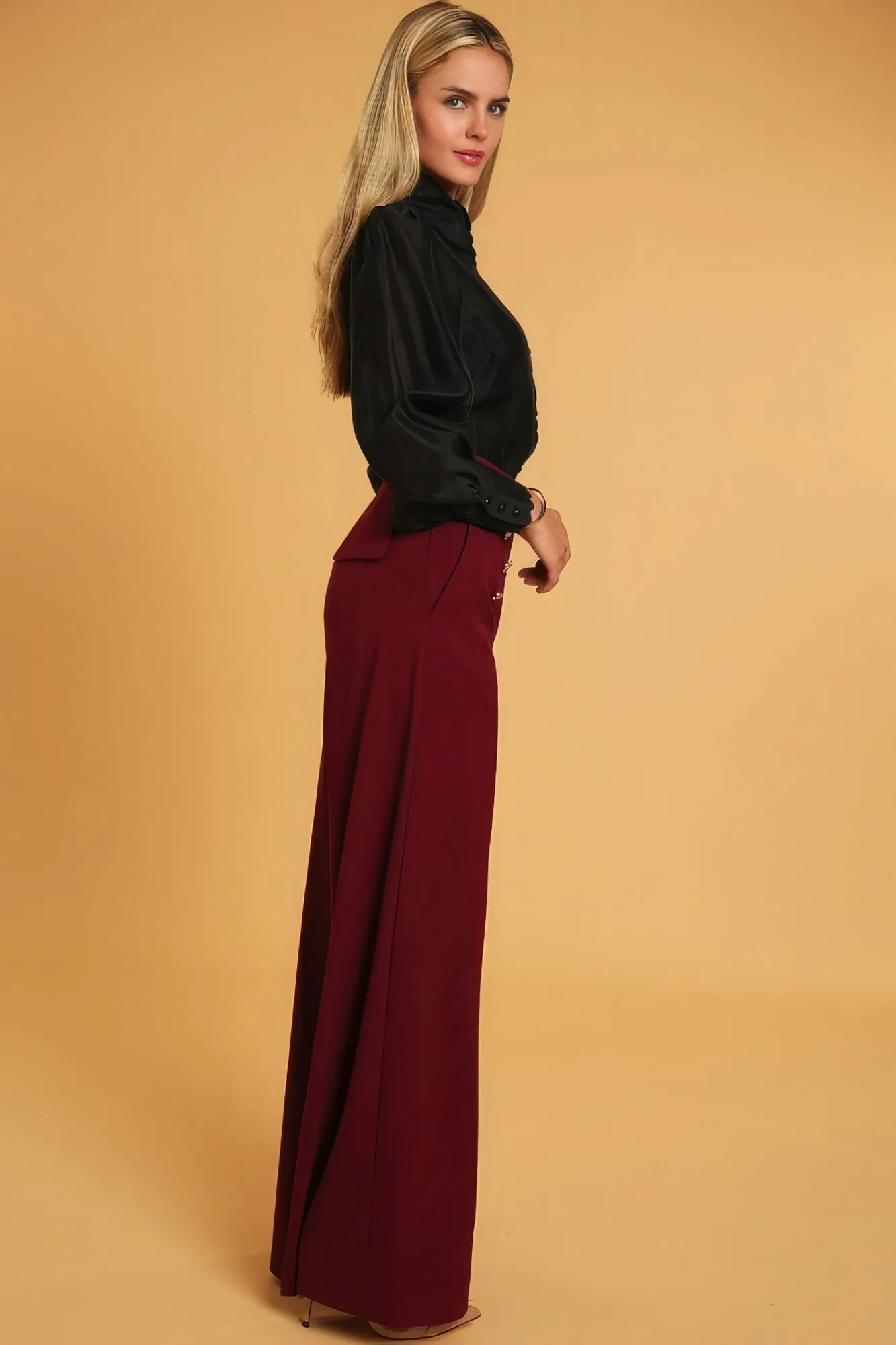 High Waisted Wide Leg Dress Pants