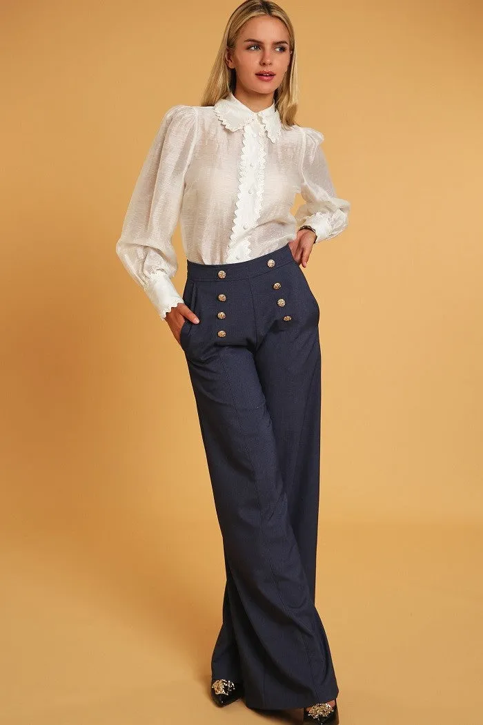 High Waisted Wide Leg Dress Pants