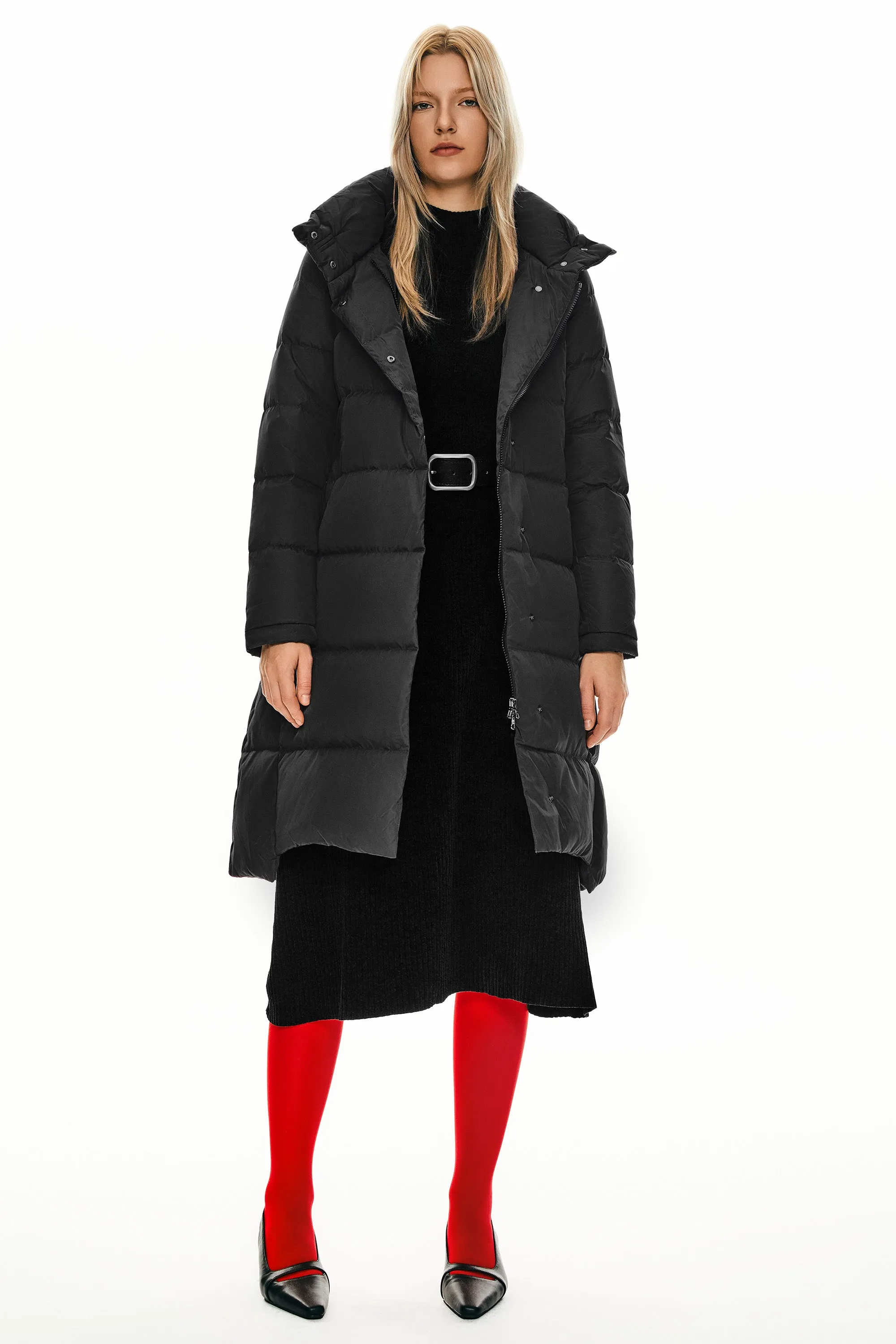 Hooded Winter Two-Way Zipper Down Coat