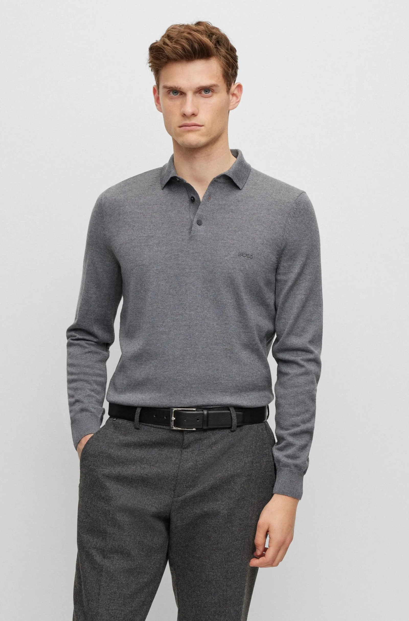 Hugo Boss Bono-L Knitted Sweater Med. Grey