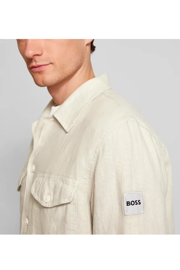 Hugo Boss Linen Overshirt Beige