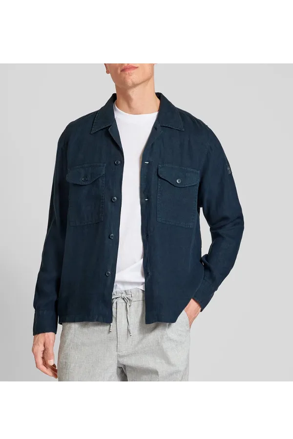 Hugo Boss Linen Overshirt Navy