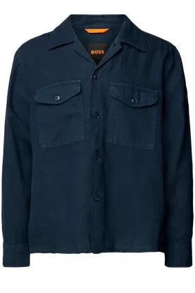 Hugo Boss Linen Overshirt Navy