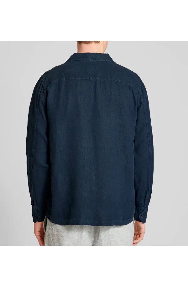 Hugo Boss Linen Overshirt Navy