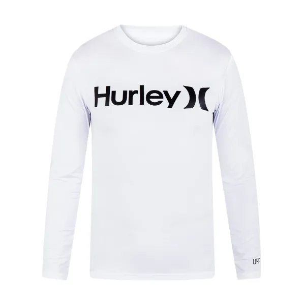 Hurley Mens One And Only Quickdry Rashguard L/S White