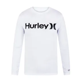 Hurley Mens One And Only Quickdry Rashguard L/S White