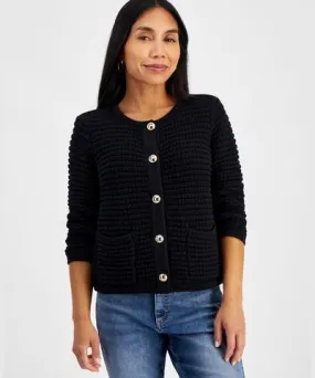 I.N.C. International Concepts Petite Yarn-Blend Button-Down Cardigan Sweater