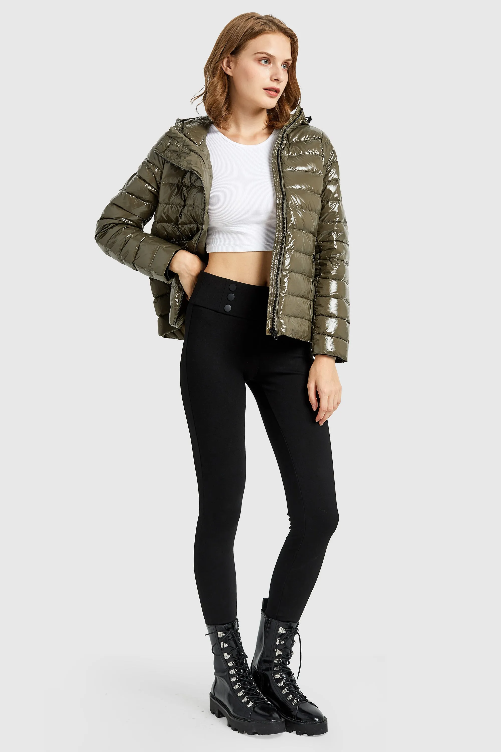 Inclined Zipper Sporty Winter Coat