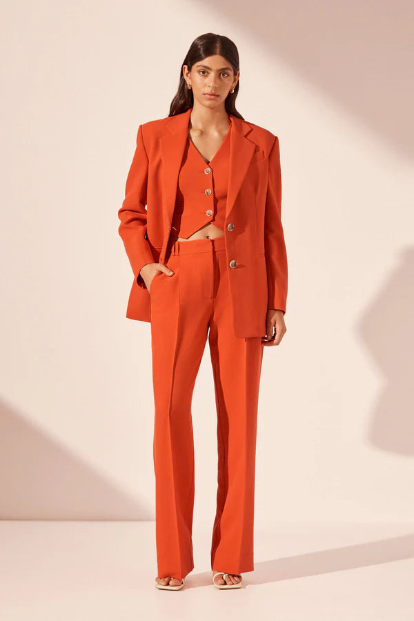 Irena Oversized Tailored Blazer - Hibiscus