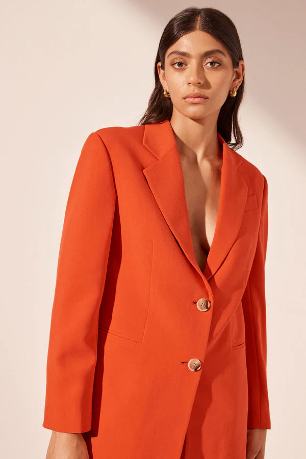 Irena Oversized Tailored Blazer - Hibiscus