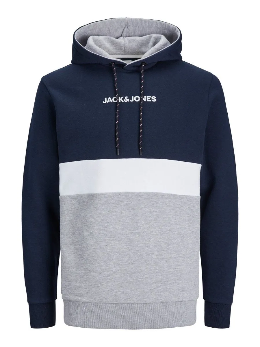 Jack & Jones Blocking Logo Hooded Sweatshirts Navy Blazer