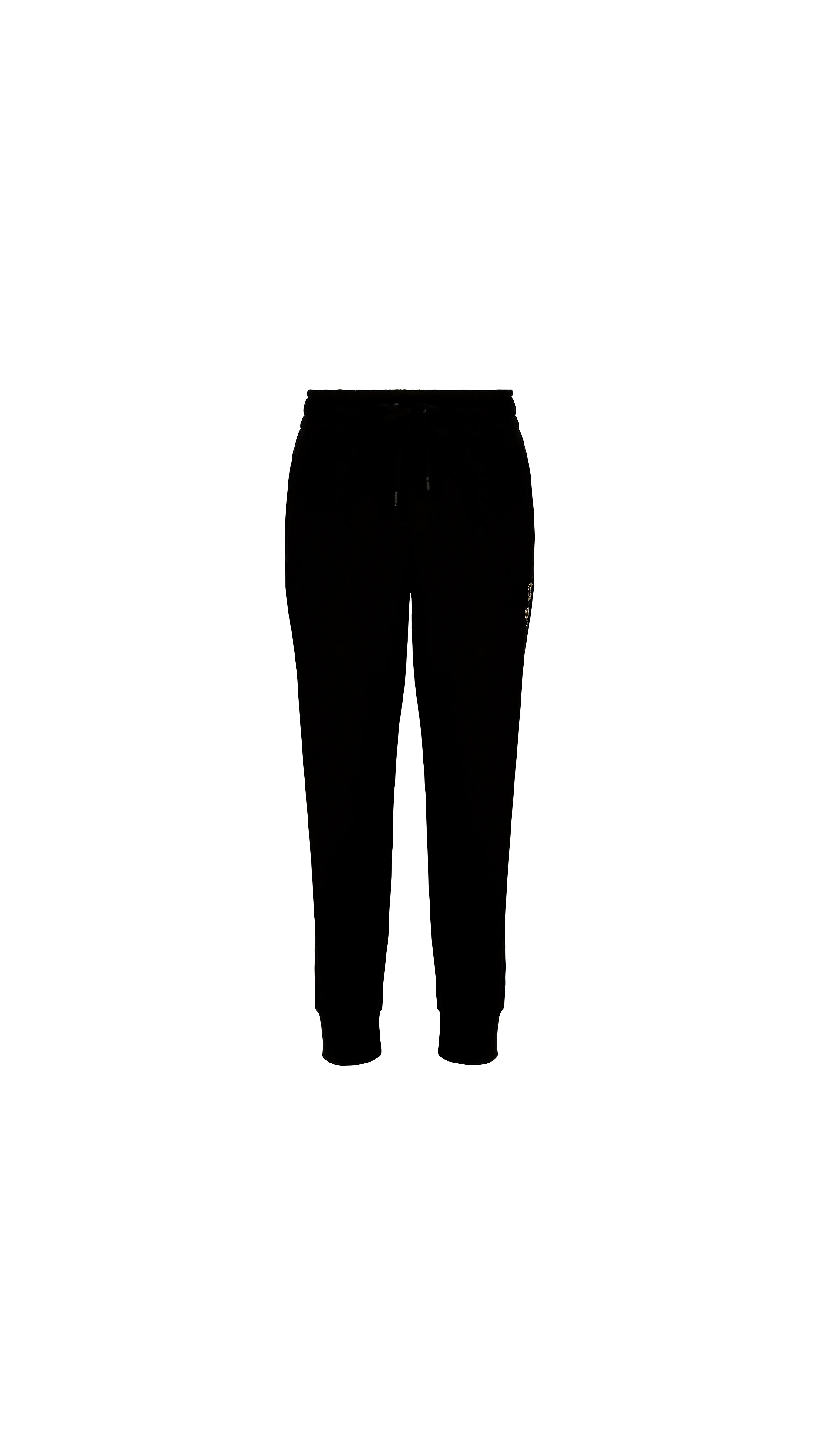 Jersey Jogging Pants With Embroidery - Black