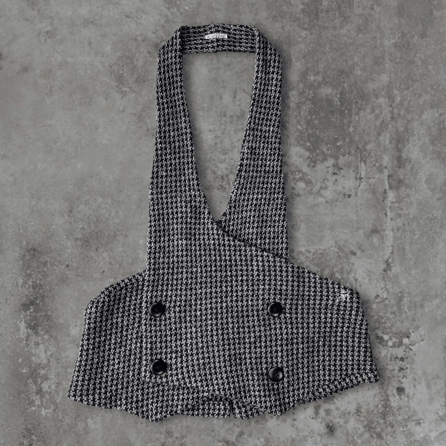 KAPITAL JAPAN HOUNDSTOOTH KNIT WAISTCOAT