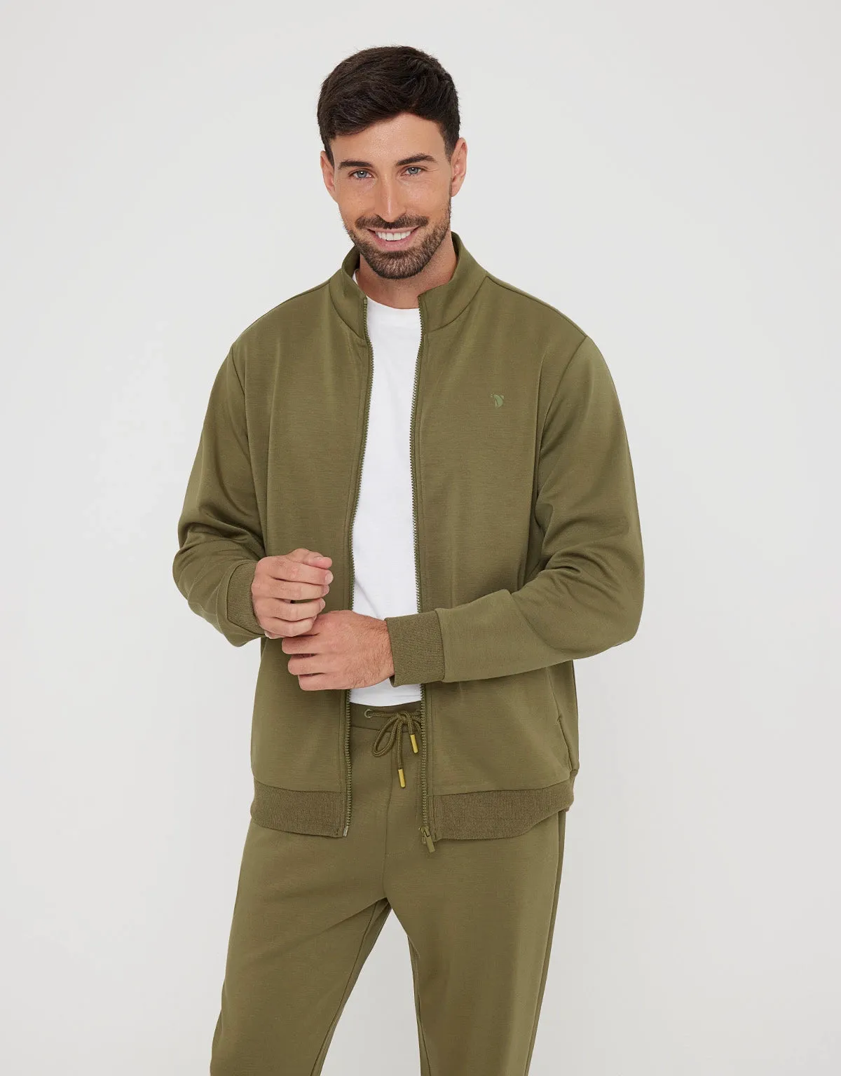 Khaki Zip-Up Hoodie - Sailsud