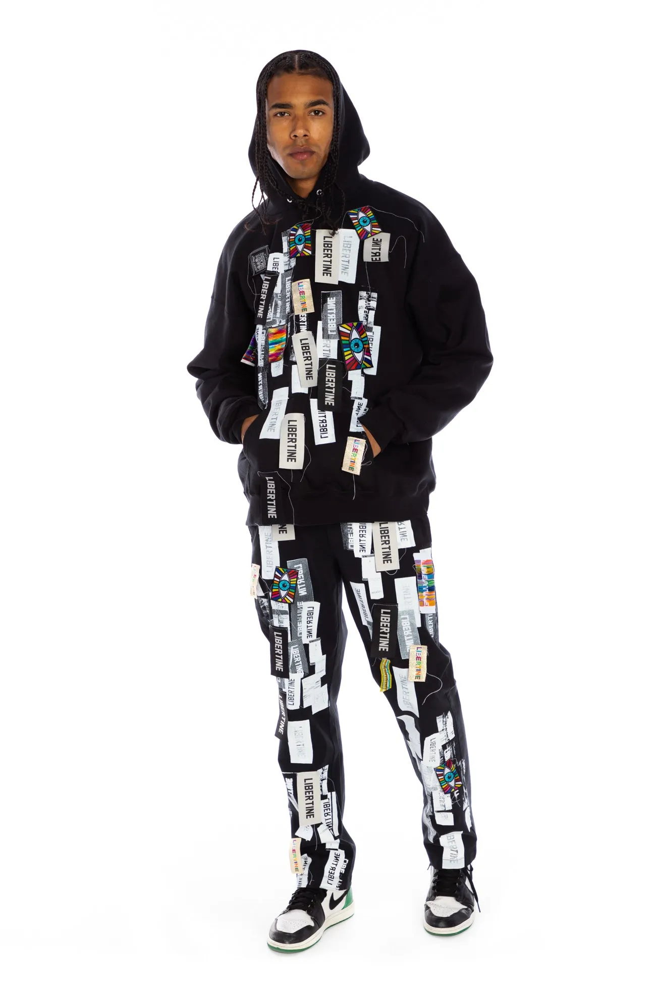 'LABEL MANIA' HOODIE PULLOVER SWEATSHIRT