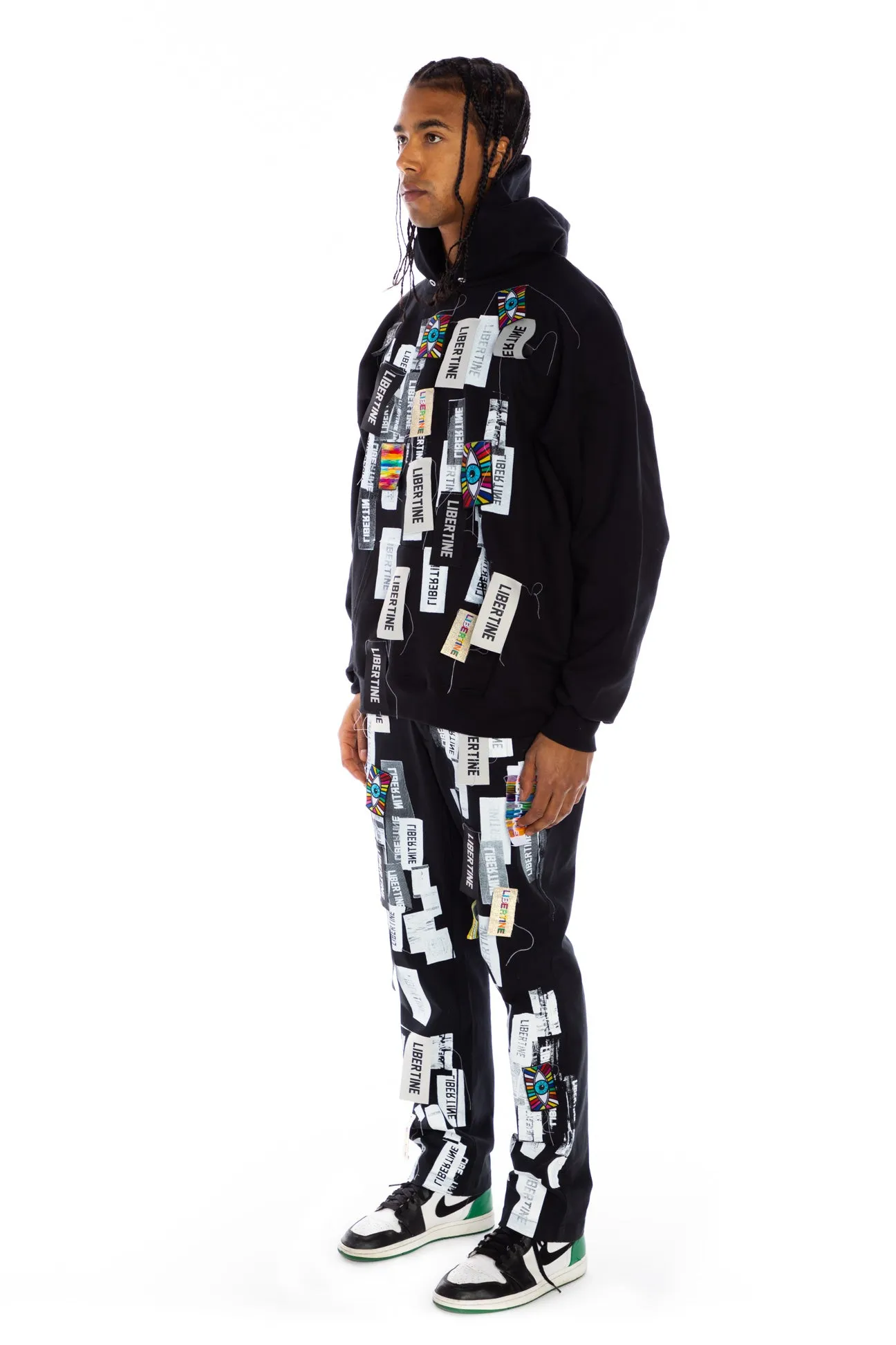 'LABEL MANIA' HOODIE PULLOVER SWEATSHIRT