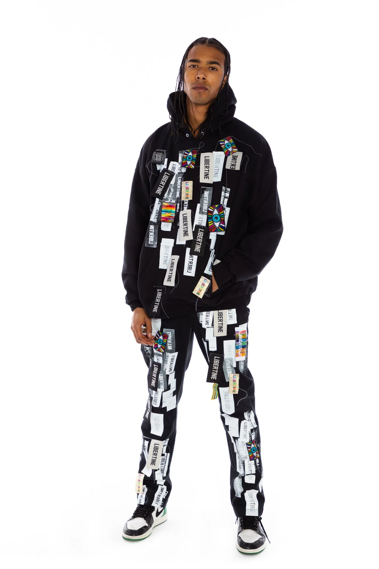 'LABEL MANIA' HOODIE PULLOVER SWEATSHIRT