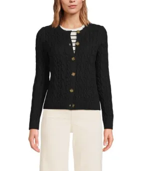 Lands' End Women's Drifter Cable Cardigan Sweater