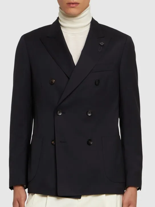 Lardini   Fine wool double breasted blazer 